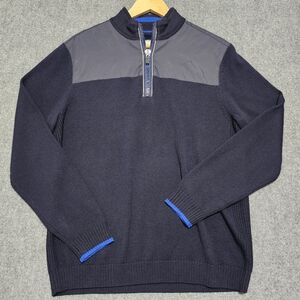 Tommy Bahama Paradise Tech Men's 1/4 Zip Merino Wool Sweater Blue Performance